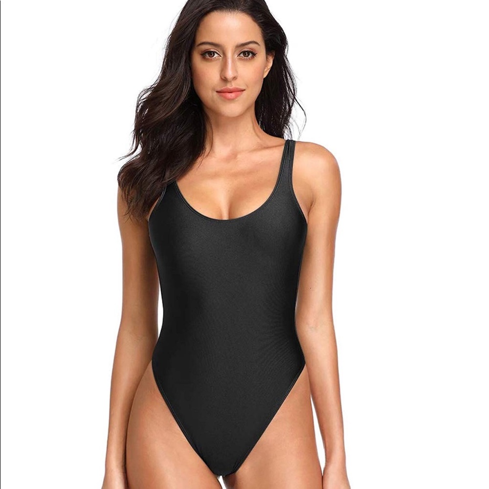 High Cut Low Back One Peice Bathing Suit